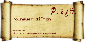 Polnauer Áron névjegykártya